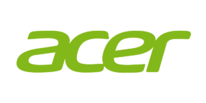 Logo vert du mot "acer" sur fond transparent