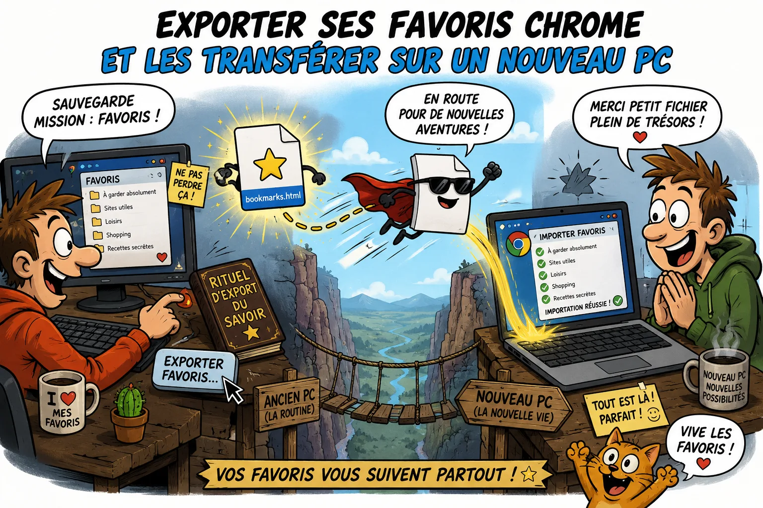 Exporter favoris Chrome et transférer ses favoris sur un nouveau PC Windows 11