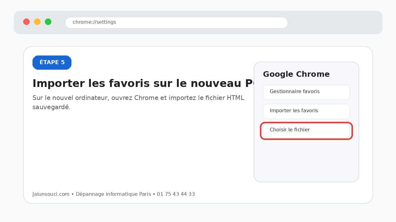 Importer les favoris Chrome sur un nouveau PC depuis un fichier HTML