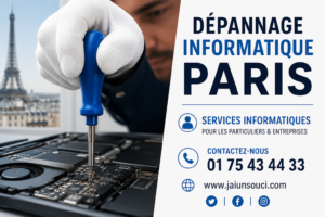 Dépannage informatique Paris pour particuliers et entreprises, assistance PC, Mac, Wi-Fi, réseau et réparation ordinateur.